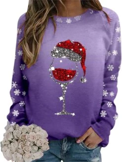 SNKSDGM Joyeux Noël Chemises Femmes Nouveauté Joyeux Noël Graphique Sweatshirts T Shirt Top Noël Mignon Drôle Pulls -Oui || N/A || pearhead 711Vn6SxVRL. AC UL1500