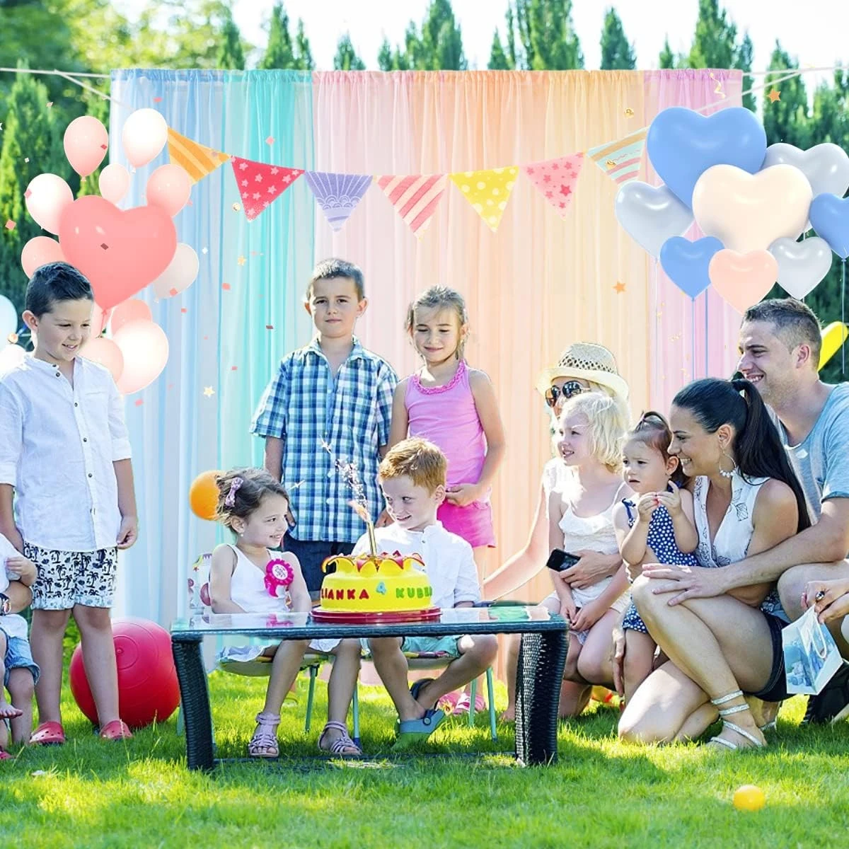 Yancorp 6 Panneaux Rideaux De Cisaillement Décoration De La Fenêtre Arc-en-ciel Raisins De La Voile 63 Pouces Enfants Filles Garçons Fête Fave De La Fête Noël Salle De Classe Décoration Chambre Retour ( Macaron, ( W40 X L84 ) X 6 Panneaux ) 7 Yancorp 6 Panneaux Rideaux De Cisaillement Décoration De La Fenêtre Arc-en-ciel Raisins De La Voile 63 Pouces Enfants Filles Garçons Fête Fave De La Fête Noël Salle De Classe Décoration Chambre Retour ( Macaron, ( W40 X L84 ) X 6 Panneaux ) - Image 5