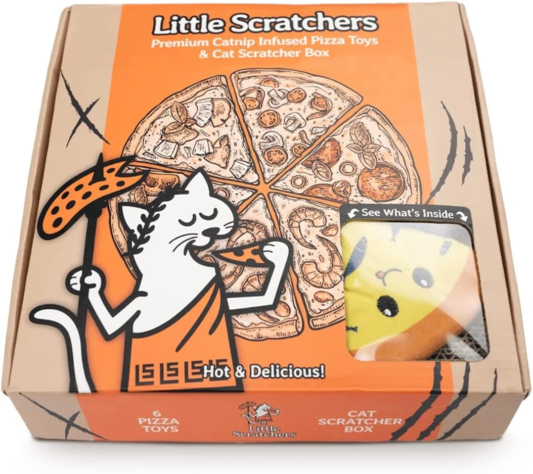 Petits Scratchers Pizza Cat Toys ( Grand ) - Comprend 6 Jouets Pizza Catnip & Épais Cardboard Cat Scratch Pad, Coffret Cat, Cadeaux Drôle Cat Pour Noël, Jouets D'anniversaire Cat, Jouets De Grattage De Chat Mignon 10 Petits Scratchers Pizza Cat Toys ( Grand ) - Comprend 6 Jouets Pizza Catnip & Épais Cardboard Cat Scratch Pad, Coffret Cat, Cadeaux Drôle Cat Pour Noël, Jouets D'anniversaire Cat, Jouets De Grattage De Chat Mignon - Image 8