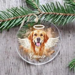 Personnalisé Animal Domestique Mémorial Ornement De Noël, Personnalisé Photo Ornement D'animal De Compagnie, Ange Ailes Chien Perte De Chat Cadeau Ornement De Mémoire, Pet Sympathy Cadeau Pour Perte De Chien Chat, Pet Souvenir Acrylique Ornement -Oui || N/A || pearhead 713dURVI7L. AC US1000 1