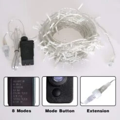 Lumières De Noël Blingstar 33ft 100 LED String Lights 30V Plug In Fairy Lights étanche 8 Modes Chaudes Blanches Fairy String Lights Pour Intérieur Chambre à Coucher Extérieure Fête De Mariage Patio Arbre De Noël -Oui || N/A || pearhead 713rzu6J9bL. AC SL1500