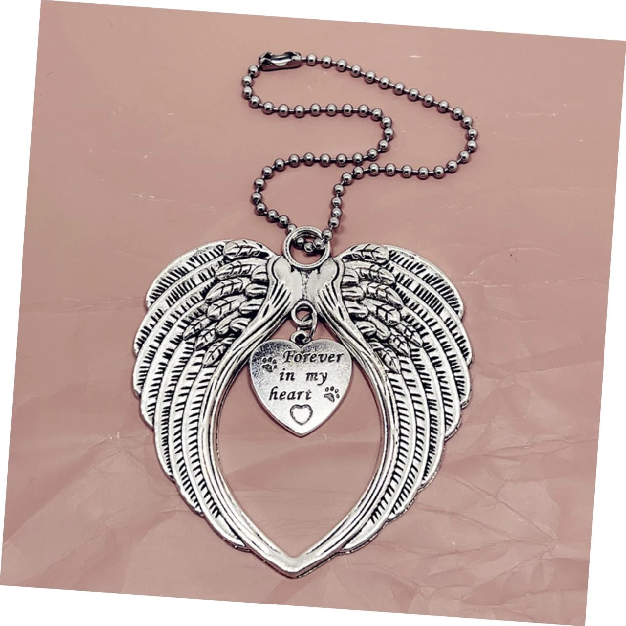 Garneck 2pcs Coeur Ailes Pendentif Voiture Accessoires Animaux Mémorial Décorations Anges Ailes Collier Noël Upside Down Croix Boucles D'oreilles Alliage Argent Ange Aile Charme De Voiture Noël 10 Garneck 2pcs Coeur Ailes Pendentif Voiture Accessoires Animaux Mémorial Décorations Anges Ailes Collier Noël Upside Down Croix Boucles D'oreilles Alliage Argent Ange Aile Charme De Voiture Noël - Image 8