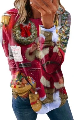 SNKSDGM Femmes Bonhomme De Neige À Manches Longues Baseball Raglan De Noël Sweatshirts Crew Neck Holiday Graphic Pullover Top Graphic Tees
