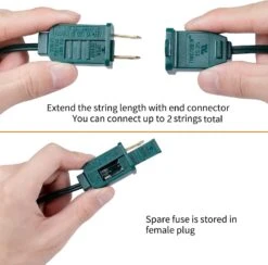 C9 Lumières Claires Pour Les Cordes De Noël, Cordes Pour Lumières De Noël En Plein Air, Lumières Suspendues Pour Les Toits De Noël, Lumières Pour Terrasse En Plein Air, Fil Vert, 25 Pieds -Oui || N/A || pearhead 715XUGME6xL. AC SL1500