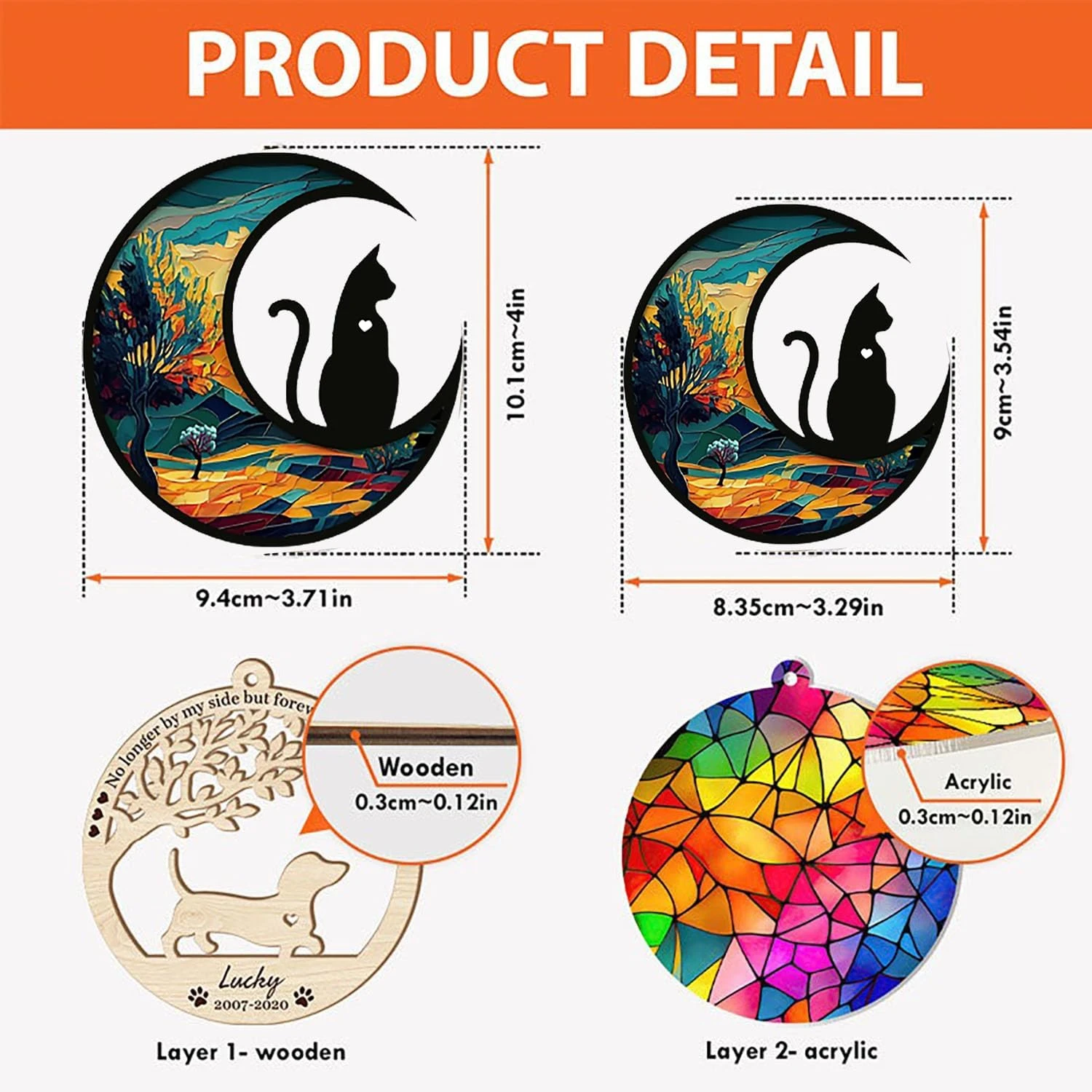 Black Cat Memorial Suncatcher, Nom Personnalisé Date Race De Chat Suncatcher, Pet Loss Suncatcher, Stained Glass Light Catcher, Cadeaux Pour Les Amateurs De Chat, Noël Chat Ornement Fenêtre Hangings 9 Black Cat Memorial Suncatcher, Nom Personnalisé Date Race De Chat Suncatcher, Pet Loss Suncatcher, Stained Glass Light Catcher, Cadeaux Pour Les Amateurs De Chat, Noël Chat Ornement Fenêtre Hangings - Image 7