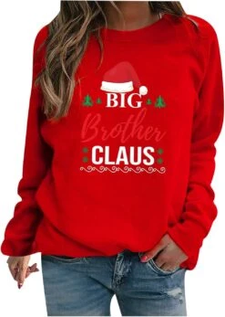 JDHUFEI Femmes Laid De Noël Hoodies Casual Crewneck Sweatshirts Lettre Imprimé À Manches Longues Tops Pullover Lâche Automne Blouse