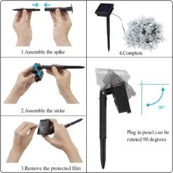 Fleurs Solaires SOLPEX, 2 Packs Chacune 23 Pieds 50 LED De Fleurs De Fée Solaire, Lumières De Cordes De Fleurs Solaires Pour Patio, Jardin, Arbre, Clôture, Noël, Fête, Décorations De Vacances - Multicolore -Oui || N/A || pearhead 7173G5euvzL. AC SL1200