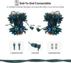 Lampes Au Filet De Noël à LED Décorations De Noël En Plein Air Lumières 160LED 4ftx7ft, Connectable Outdoor Fairy Mesh Net Lights For Christmas Party, Yard, Patio, Tree, Bushes Decorations ( Multicolore ) -Oui || N/A || pearhead 719aIJCeTPL. AC SL1500