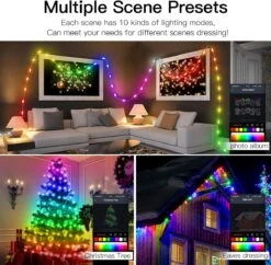 Adressable USB Fairy Lights, 33ft 100LEDs APP Control Twinkle Lights, Intérieur LED String Lights Pour Chambre, Décorations De Noël 13 Adressable USB Fairy Lights, 33ft 100LEDs APP Control Twinkle Lights, Intérieur LED String Lights Pour Chambre, Décorations De Noël -Oui || N/A || pearhead 71A2Bv50UgL. AC SL1200