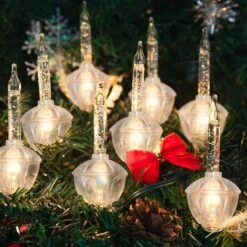 Noël Bubble Lights Set De 9 Silver Bubble Lights, 8.8Ft Traditionnel Bubble Light Avec 10 Silver Glitter Bubble Bulbs(1 Spare), Vintage Bubble Lights Pour Vacances Éclairage De Noël, Green Wire