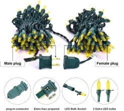 Lumières De Noël Jaunes Silvom, 33 Pieds 100 Lumières De Noël LED, 120V Lumières à Cordes LED Certifiées UL Pour Halloween, Arbre De Noël, Mariage, Fête, Terrasse, Vacances, Maison Intérieure Et Décoration Extérieure 14 Lumières De Noël Jaunes Silvom, 33 Pieds 100 Lumières De Noël LED, 120V Lumières à Cordes LED Certifiées UL Pour Halloween, Arbre De Noël, Mariage, Fête, Terrasse, Vacances, Maison Intérieure Et Décoration Extérieure -Oui || N/A || pearhead 71AhqJzziL. AC SL1500
