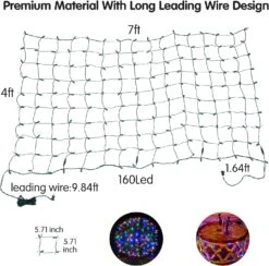 Lampes Au Filet De Noël à LED Décorations De Noël En Plein Air Lumières 160LED 4ftx7ft, Connectable Outdoor Fairy Mesh Net Lights For Christmas Party, Yard, Patio, Tree, Bushes Decorations ( Multicolore ) -Oui || N/A || pearhead 71B319Kc27L. AC SL1500