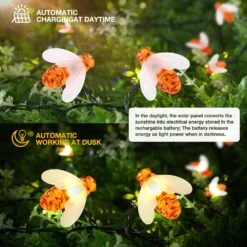 Lumières De Cordes Extérieures Hommtina Lumières De Abeilles Mignonnes, Lumières De Cordes étoilées Imperméables Pour Décoration De Jardin Spécial, Lumières De Abeilles Pour Jardin De Patio Décoration De Fête De Noël Pour Mariage De Noël ( 5 Mètres 20 Lampe ) -Oui || N/A || pearhead 71BG3Nv AAL. AC SL1500