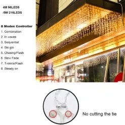 ZIMINGU Icicle Diwali Lumières Extérieur, Noël Rideaux De Fenêtre Suspendus Pendant 16,4FT 216LED 8 Modes Pleurant Saule Plafonnier String L -Oui || N/A || pearhead 71BGPWqJDXL. AC SL1010