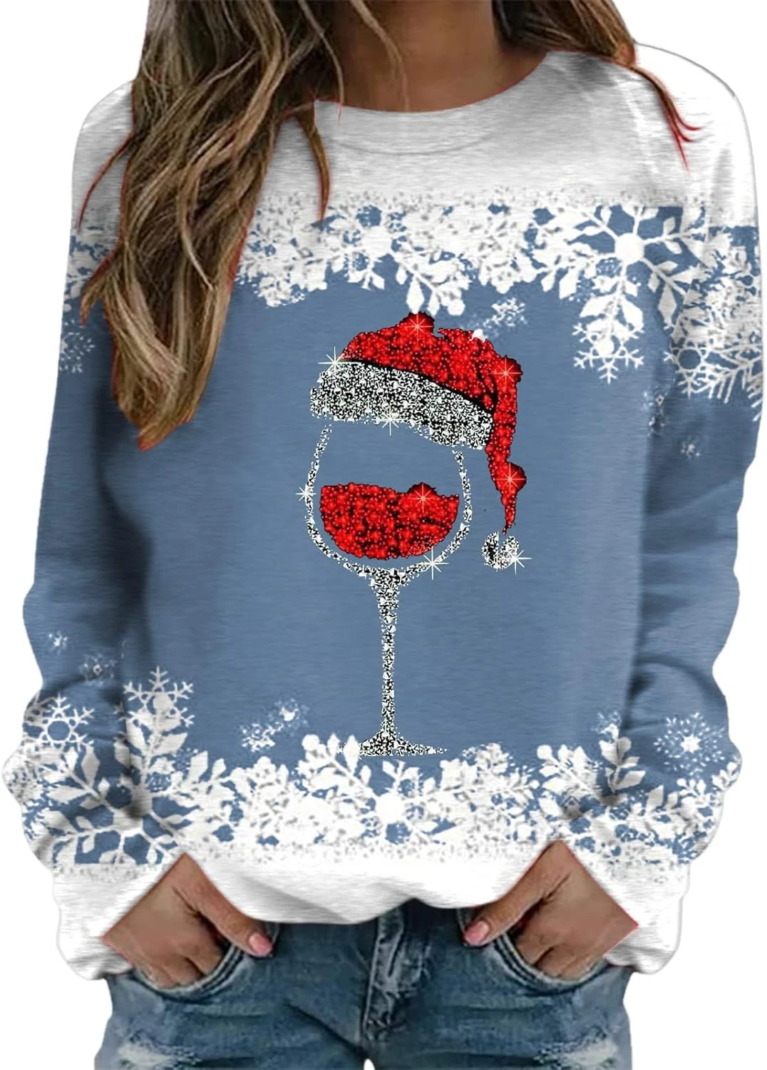 Femmes De Noël Graphique Sweatshirts À Manches Longues Solide T Chemises Crewneck Pullover Tops Relaxed Fit Mid Sweats 2 Femmes De Noël Graphique Sweatshirts À Manches Longues Solide T Chemises Crewneck Pullover Tops Relaxed Fit Mid Sweats