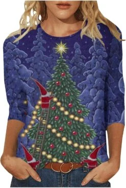 Chemises De Noël Pour Femmes 3/4 Manches Plus Taille Tops 2023 Drôle Laid Xmas Arbre Flocons De Neige Homme Imprimé Casual Blouse 10 Chemises De Noël Pour Femmes 3/4 Manches Plus Taille Tops 2023 Drôle Laid Xmas Arbre Flocons De Neige Homme Imprimé Casual Blouse -Oui || N/A || pearhead 71CpRD7S2L. AC UL1500 1