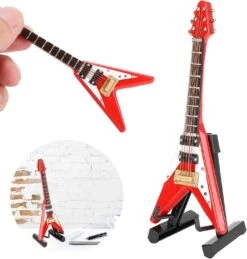 EBTOOLS Guitare Miniature En Bois Avec Stand Et Etui, Mini Instrument De Musical Mini Guitare Mini Miniature Pour Décoration Maison Ornement De Noël -Oui || N/A || pearhead 71DgkjsfW7L. AC SL1500