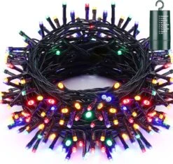 Feux De Noël De La Batterie Toodour, Feux De Corde De Noël 200 LED 68,9 Pieds Avec 8 Modes Twinkle, Minuterie, Feux De Chaîne étanches à Piles Pour La Maison, La Fête, Les Vacances, Le Décor De Noël - Multicolore