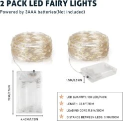 Blingstar Fairy Lights Fonctionne Sur Batterie, 2 Pack Chaque 100 LED 3AAA Battery String Lights Mini Lights étanche De Noël Pour Bedroom Party Wedding Camping Indoor Outdoor Decoration, Warm White 33ft -Oui || N/A || pearhead 71GrRo qKzL. AC SL1500