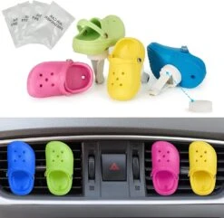 ZJCAHXJ 4 Pack Mignon Chaussure Voiture Air Freshener Vent Clips Avec 4PCS Recharges Solide Parfum Remplacement Pads Voiture Parfum Clip Voiture Intérieur Décor Accessoires Pour Hommes/Femmes, Meilleur Gife Pour Noël, Halloween