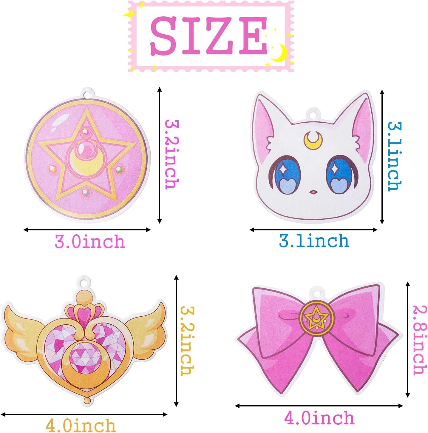 4Pcs Voiture Air Freshener Encens Chips, Voiture Rétroviseur Miroir Pendentif, 4 Styles Et Senteurs Suspendu Ornement Vent Décoration De Noël Mignon Aromatique Accessoires Pour Voiture Maison Parti Fournitures Christams Cadeau (C-Kawaii Pink) 4 4Pcs Voiture Air Freshener Encens Chips, Voiture Rétroviseur Miroir Pendentif, 4 Styles Et Senteurs Suspendu Ornement Vent Décoration De Noël Mignon Aromatique Accessoires Pour Voiture Maison Parti Fournitures Christams Cadeau (C-Kawaii Pink) - Image 2