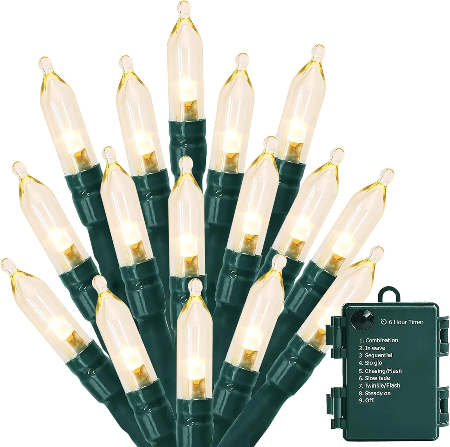 Feux De Noël MASHANG, Feux De Chaîne D'extérieur à 18 Pieds 50 LED Avec Minuterie Et 8 Modes, Foudre étanche à Piles 3AA Pour Décoration Extérieure Et Intérieure ( Blanc Chaud ) 3 Feux De Noël MASHANG, Feux De Chaîne D'extérieur à 18 Pieds 50 LED Avec Minuterie Et 8 Modes, Foudre étanche à Piles 3AA Pour Décoration Extérieure Et Intérieure ( Blanc Chaud )