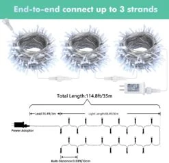 00ft 300 LED Lumières De Noël String Lights, Timer Function, 8 Modes, Basse Tension Intérieur Et Extérieur Fée Twinkle Lights Pour Noël, Maison, Jardin, Fête, Arbres, Décorations De La Saint-Valentin (White) -Oui || N/A || pearhead 71HPIMOKH2L. AC SL1500