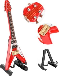EBTOOLS Guitare Miniature En Bois Avec Stand Et Etui, Mini Instrument De Musical Mini Guitare Mini Miniature Pour Décoration Maison Ornement De Noël -Oui || N/A || pearhead 71HaDbFywsL. AC SL1500