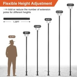 Pôle D'éclairage Extérieur, 11 Pôles D'éclairage FT Pour Terrasse En Bois, Pôle D'éclairage En Métal Imperméable Robuste Pour L'extérieur De La Cour De Jardin Dur, Noël, Mariage, Fête -Oui || N/A || pearhead 71HjCfyt1QL. AC SL1500