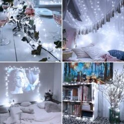 MUMUXI 2 Pack 33Ft 100 LED Solaire Chaîne Lumières En Plein Air Fées Lumières Solaire Alimenté Avec 8 Modes D'éclairage Étanche Fil De Cuivre Twinkle Lumières Pour Patio Yard Arbres Fête De Mariage De Noël, Cool Blanc -Oui || N/A || pearhead 71IJotG0XL. AC SL1000