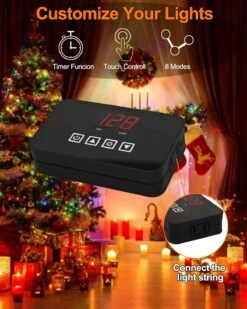 OBOLED Contrôleur De Lumière Pour Lumières De Noël Décorations D'Halloween Intérieur Décorations Extérieures 24 Heures Minuterie 8 Flash éblouissant/Fade Fonctions Twinkle, Éclaboussure, Étoiles De Tir, Empilage Etc -Oui || N/A || pearhead 71ILL3vbfWL. AC SL1500