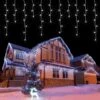 Lumières De Noël En Glaçon Blanc Extérieur - Lumières à Cordes En Glaçons à 32,8 Pieds à 300 LED Avec 8 Modes D'éclairage - Lumières Intérieures En Glaçons Connectables Pour Noël / Hall / Jardin / Mariage / Fête / Terrasse / Gain - Cool