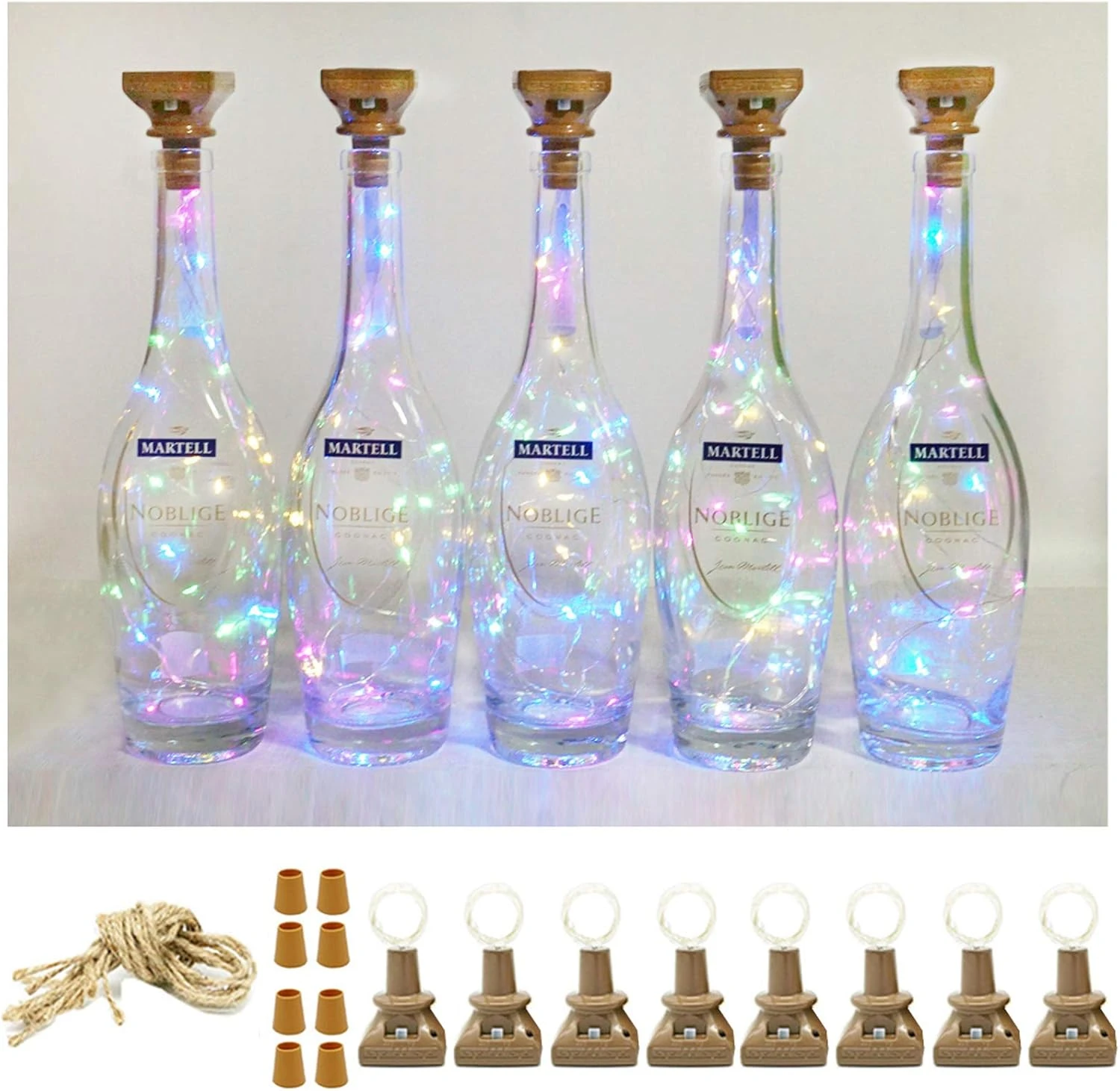 Pack 8 Lumières De Bouteille De Vin à énergie Solaire, 20 Lumières De Liège En Cuivre étanche LED Pour Mariage, Noël, Vacances, Jardin, Terrasse, Chemin, Extérieur (coloré) 3 Pack 8 Lumières De Bouteille De Vin à énergie Solaire, 20 Lumières De Liège En Cuivre étanche LED Pour Mariage, Noël, Vacances, Jardin, Terrasse, Chemin, Extérieur (coloré)
