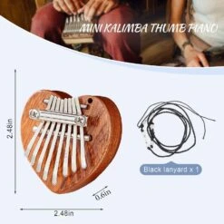 Mini Piano à Pouce Kalimba Avec 8 Clés, Piano à Doigt Mbira Marimba Pocket Palm Size, Instrument De Musique Portable Porte-clés Pendentif, Cadeau De Noël Pour Les Enfants Adultes Débutants (Solid Wood Heart) -Oui || N/A || pearhead 71JQ4PMcK8L. AC SL1500