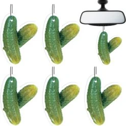 6 Pcs Drôle Pickle Voiture Air Freshener Suspendue Aneth Voiture Diffuseur Ornements Pickle Air Freshener Suspendue Aneth Pickle Air Fresheners Voiture Accessoires Cadeau Idéal Pour La Fête Des Pères, Anniversaire, Noël