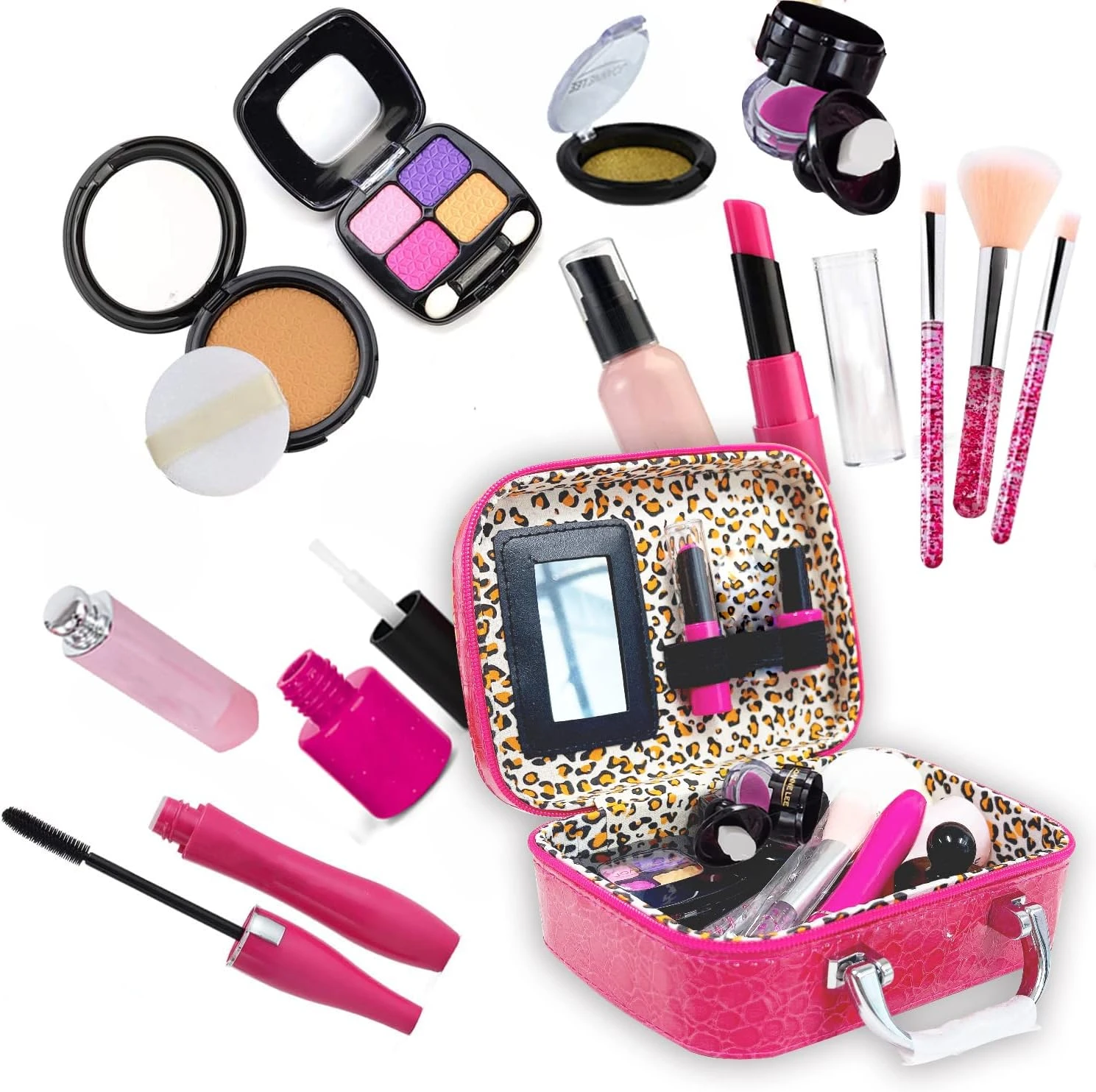 Kit De Maquillage Bretend Yaostyichy Pour Filles, Ensemble De Jeu Pour Enfants - Avec Sac Cosmétique Anniversaire Noël, Jouet Pour Tout-petits, Petite Fille 3 Ans + ( Maquillage Non Réel ) ( Enfants Roses ) 3 Kit De Maquillage Bretend Yaostyichy Pour Filles, Ensemble De Jeu Pour Enfants - Avec Sac Cosmétique Anniversaire Noël, Jouet Pour Tout-petits, Petite Fille 3 Ans + ( Maquillage Non Réel ) ( Enfants Roses )