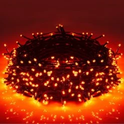 220 LED Halloween String Lumières, 23m/75ft Étanche 8 Modes Fonction De Mémoire, Intérieur/Extérieur Plug In Fairy Twinkle Mini Lumières Fin-End Pour Noël Arbre Halloween Thanksgiving Day Décorations - Orange