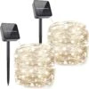 MUMUXI 2 Pack 33Ft 100 LED Solaire Chaîne Lumières En Plein Air Fées Lumières Solaire Alimenté Avec 8 Modes D'éclairage Étanche Fil De Cuivre Twinkle Lumières Pour Patio Yard Arbres Fête De Mariage De Noël, Cool Blanc -Oui || N/A || pearhead 71KtnxeVn8L. AC SL1500