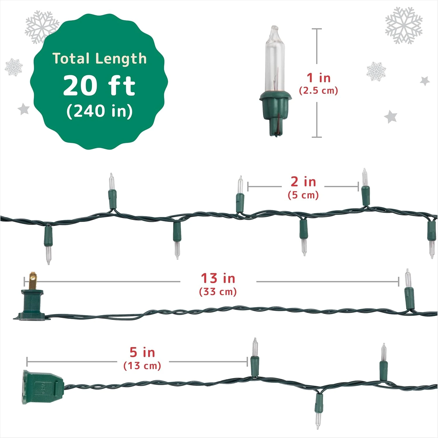 Lumières De Noël PREXTEX ( 20 Pieds, 100 Lumières ) - Lumières D'arbre De Noël Blanc Transparent Avec Fil Vert - Lumières De Cordes Intérieures / Extérieures - Lumières De Scintillement Blanc Chaud 8 Lumières De Noël PREXTEX ( 20 Pieds, 100 Lumières ) - Lumières D'arbre De Noël Blanc Transparent Avec Fil Vert - Lumières De Cordes Intérieures / Extérieures - Lumières De Scintillement Blanc Chaud - Image 6