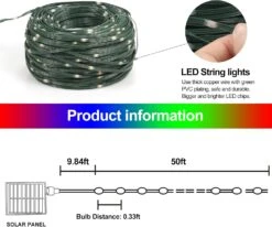 HRDJ Solar String Lights Outdoor, IP67 Étanche 2Pack Chaque 50FT 150LED 8Modes Solaire Fées Lumières Avec Minuterie Mémoire Pour Patio Noël Jardin Jardin Porche Clôture Décorations(Multicolor) -Oui || N/A || pearhead 71L9tTc9SiL. AC SL1500