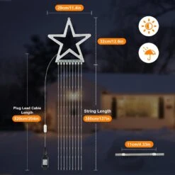 PUHONG Décoration De Noël Star Flowing Multicolore Changement De Couleur Lumières En Plein Air, 320 LED 16.4Ft Star Waterfall Arbre Lumières Avec 8 Modes D'éclairage Télécommande, Pour Noël Nouvel An Anniversaire 14 PUHONG Décoration De Noël Star Flowing Multicolore Changement De Couleur Lumières En Plein Air, 320 LED 16.4Ft Star Waterfall Arbre Lumières Avec 8 Modes D'éclairage Télécommande, Pour Noël Nouvel An Anniversaire -Oui || N/A || pearhead 71LiLXW0xGL. AC SL1500