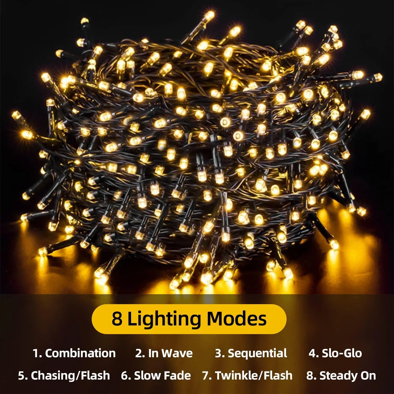 L LAMPOP Solar String Lights Outdoor Waterproof Ultra Bright Fairy Lights 2pack 100L 8 Modes Garden Light Pour Les Décorations De Pâques Noël, Halloween, Yard, Summer Party, Wedding ( Warm White 6 L LAMPOP Solar String Lights Outdoor Waterproof Ultra Bright Fairy Lights 2pack 100L 8 Modes Garden Light Pour Les Décorations De Pâques Noël, Halloween, Yard, Summer Party, Wedding ( Warm White - Image 4
