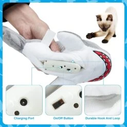 Jouet De Chat à Poissons Flottants SCENEREAL Pour Jouets De Chat Mobiles Interactifs, Jouets De Chat En Forme De Requin électrique Fournitures De Mastic De Noël Pour Chats D'intérieur -Oui || N/A || pearhead 71MlRygDJcL. AC SL1500