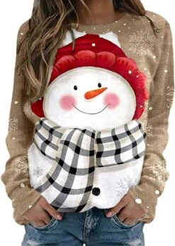 Noir De Noël Sweat Pour Femmes Plaine Mode Chandail Famille De Noël Sweat Femmes Tunique Tops À Manches Longues