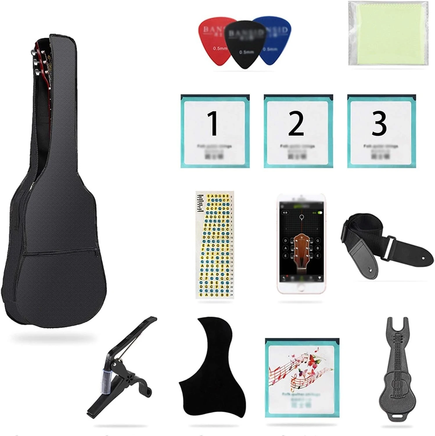 YANG-Plant Flower Stand YYFANG 38" 4/4 Acoustique Classique Guitare Placage Picea Droite-Handed Starter Kit Pour Débutants, Enfant Avec Accessoires Débutant, Naturel Pour Noël Des Enfants, Cadeaux D'anniversaire 9 YANG-Plant Flower Stand YYFANG 38" 4/4 Acoustique Classique Guitare Placage Picea Droite-Handed Starter Kit Pour Débutants, Enfant Avec Accessoires Débutant, Naturel Pour Noël Des Enfants, Cadeaux D'anniversaire - Image 7