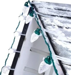 C9 Led Noël Chaîne Lumières 66Ft Avec 100 Tout En Un Clips Extérieure Étanche Fraise Lumières, Commercial Grade Extensible Pour Intérieur Extérieur Roofline Patio Maison Décoration De Noël, Blanc Pur