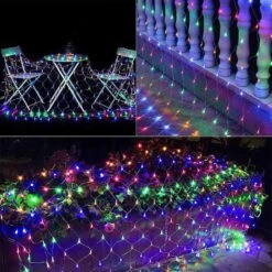 2 -Pack Battery Operated 100LED 8 Modes Net Mesh Lights 4.9x3.9Ft Luminaires étanches à Large Angle LED Pour Noël Tree Patio Gate Yard Party Wedding And Holiday Decor (Multi Color) -Oui || N/A || pearhead 71NiE2NKizL. AC SL1000