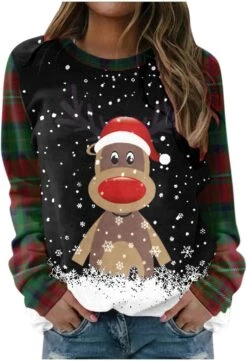 GREGG Femmes Sweatshirts De Noël Graphique Imprimer Chemises Lâche Automne Tops Crewneck Pullover À Manches Longues Casual Blouse -Oui || N/A || pearhead 71OUAdSmiGL. AC UL1500