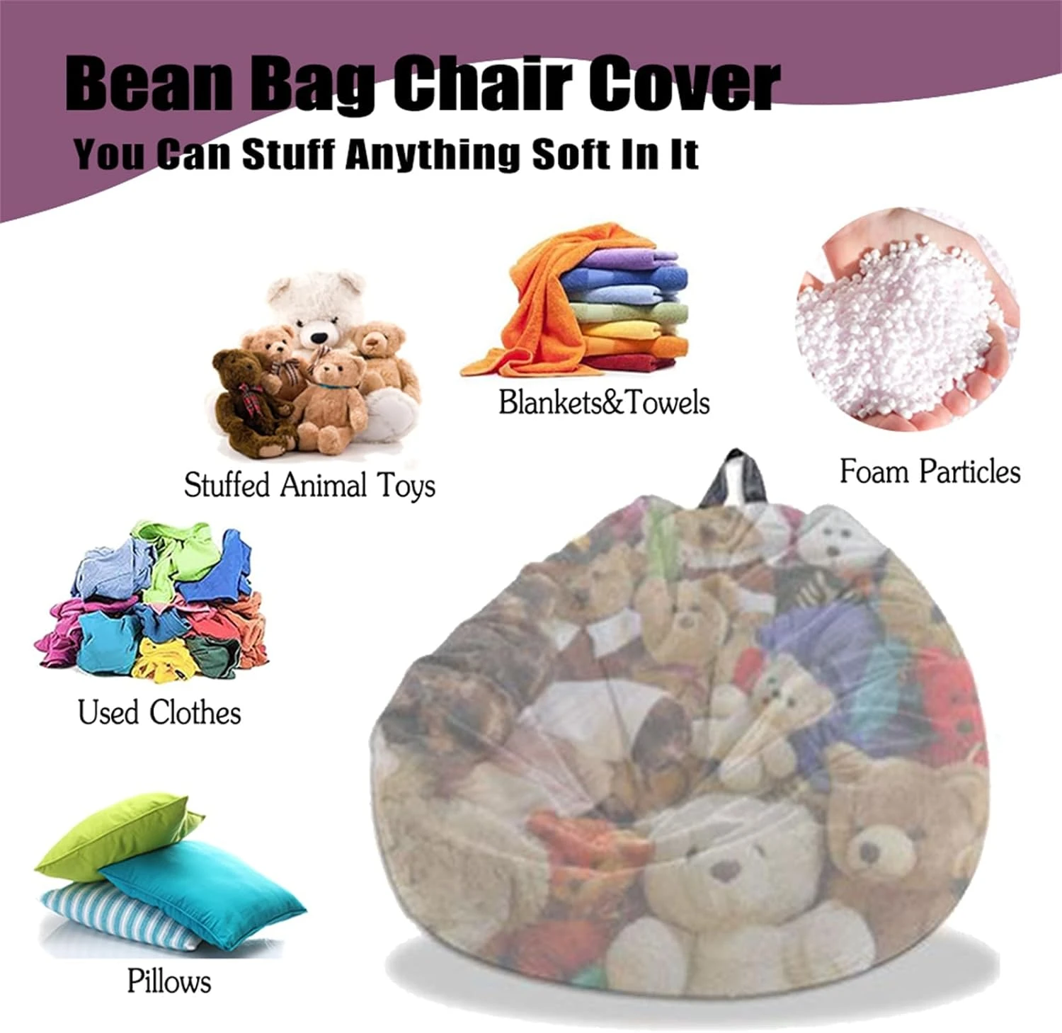 Morbuy Bean Sac Chaise Couverture Pour Enfants Adultes (No Remplissage), Doux Paresseux Canapé Couverture Lavable Surdimensionné Stockage Bean Sac Couverture Pour Salon, Intérieur, Extérieur (Noël Jour 1, S-70x80cm) 7 Morbuy Bean Sac Chaise Couverture Pour Enfants Adultes (No Remplissage), Doux Paresseux Canapé Couverture Lavable Surdimensionné Stockage Bean Sac Couverture Pour Salon, Intérieur, Extérieur (Noël Jour 1, S-70x80cm) - Image 5