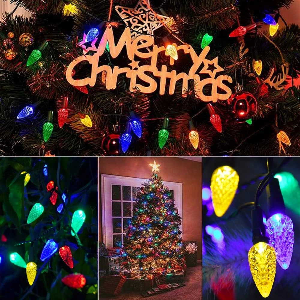 STRAWCOR Fraise Solaire Lumières De Noël En Plein Air, 50LED C6 Fraise Solaire Jardin LED Lumières Arbre De Noël Décorations-Multicolore Solaire Décor De Noël Lumières Pour Arbre, Home Decor 4 STRAWCOR Fraise Solaire Lumières De Noël En Plein Air, 50LED C6 Fraise Solaire Jardin LED Lumières Arbre De Noël Décorations-Multicolore Solaire Décor De Noël Lumières Pour Arbre, Home Decor - Image 2